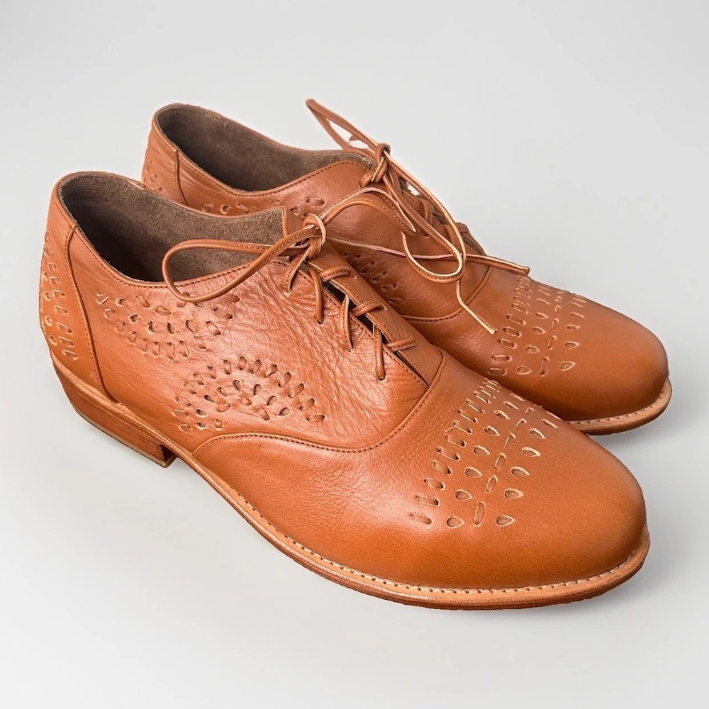 Bali ELF Heartbreak Vintage Tan Leather Oxford Handmade Shoes Womens 13 Office